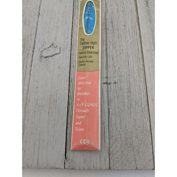 Vintage J&P Coats Neck Opening Metal Zipper 20" Parakeet 132-A Blue - Picture 3 of 4